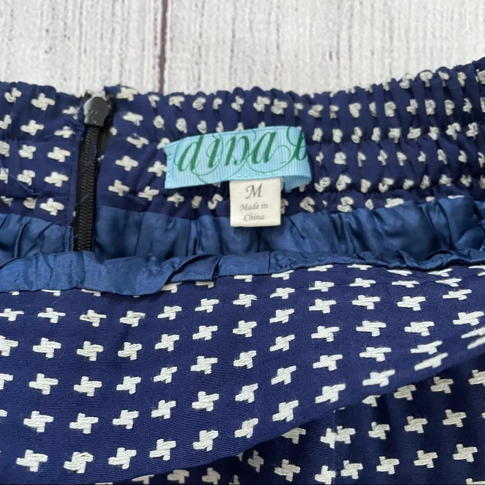dina be Navy & White Skirt Sized Medium